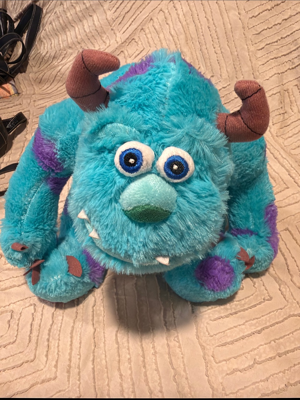 Disney Blue Plush Monster Stuffed Animal with Purple Spots